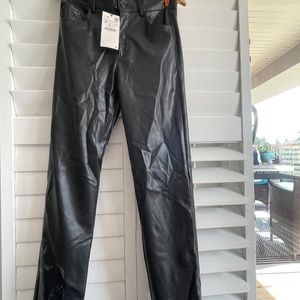 Zara Black Leather Pants | NEW WITH TAGS